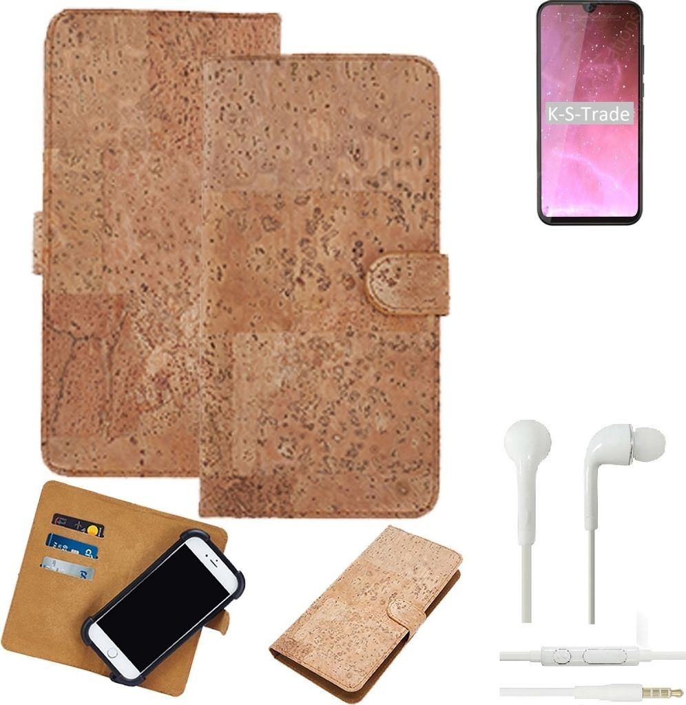 K-S-Trade Hülle kompatibel mit Cubot R19 + in ear Kopfhörer Kork Handyhülle Cover Schutzhülle TPU Case Bumper in Hellbraun, (1x)