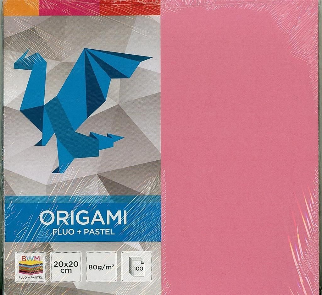 Interdruk papier origami 20X20cm fluo+pastel 100 feuilles Image du produit 