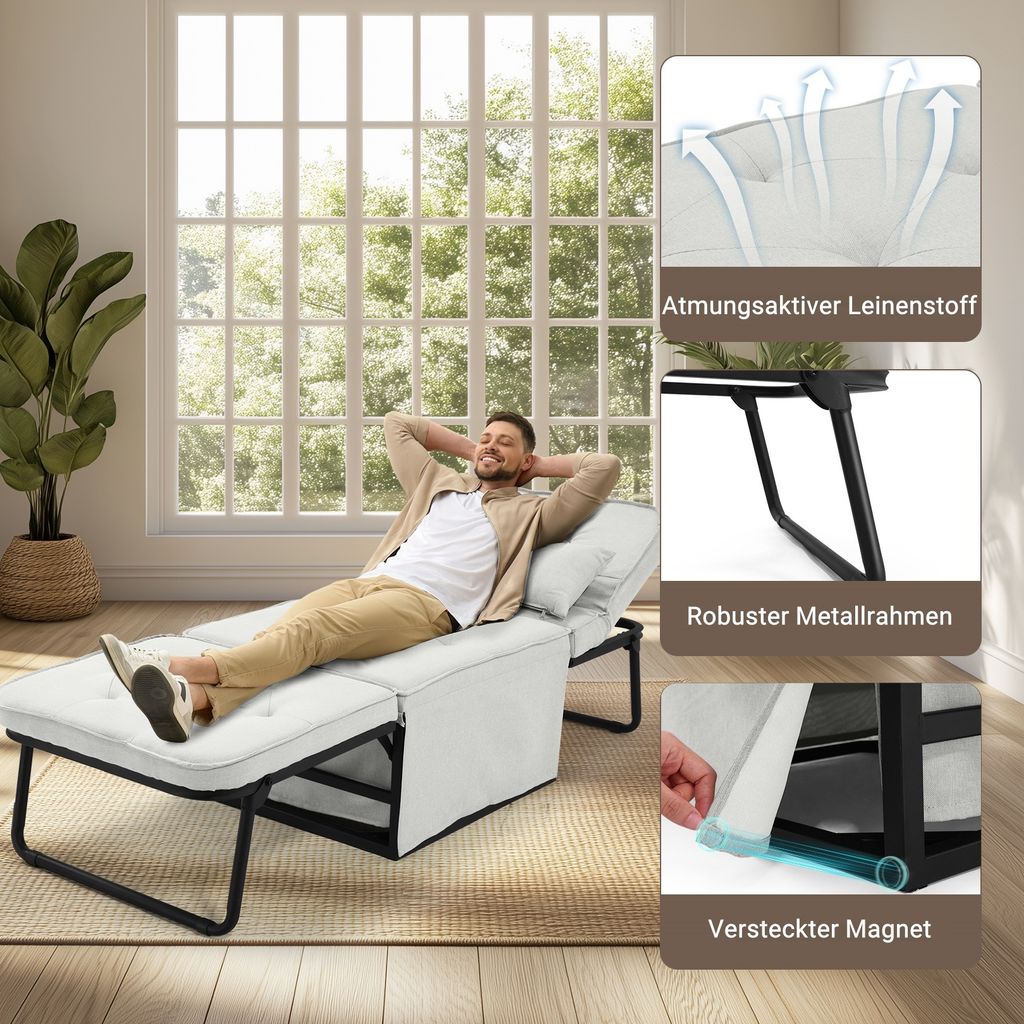 4-in-1 Schlafsofa, multifunktionaler faltbarer Hocker, Produktbild 6