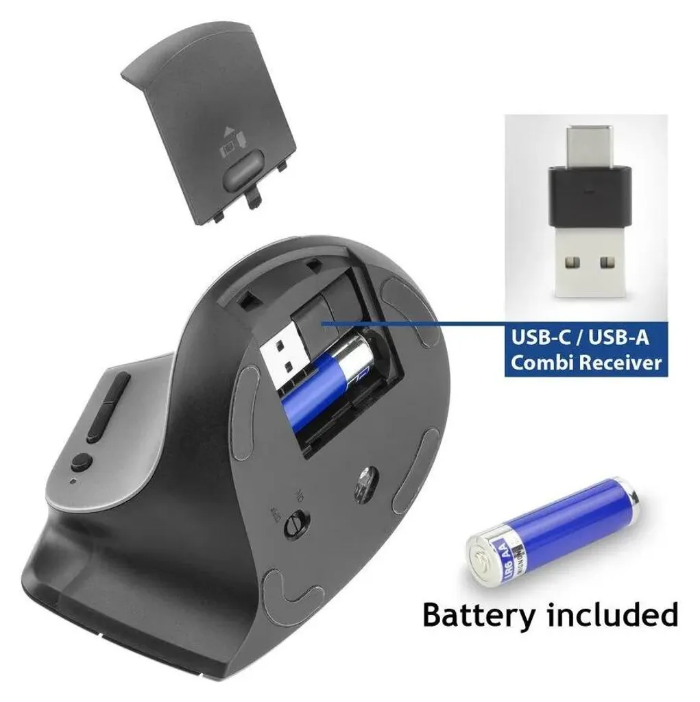 Souris ergonomique Bluetooth multi-dispositif avec USB-C