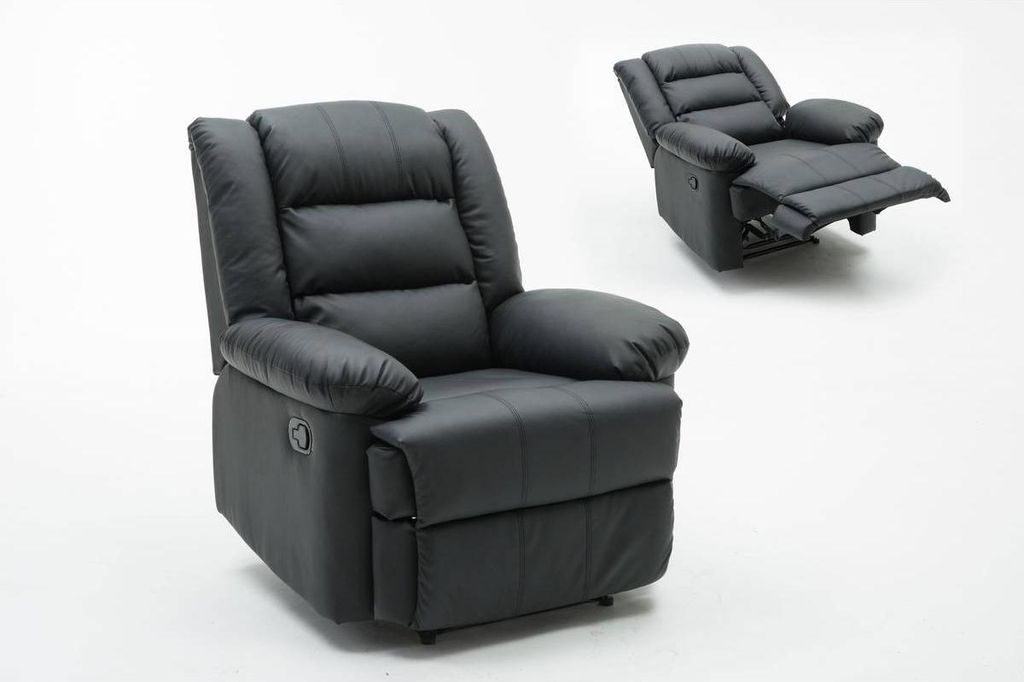 Fauteuil relax "Buckingham" - 85 x 93 x 100 cm - Noir Image du produit 
