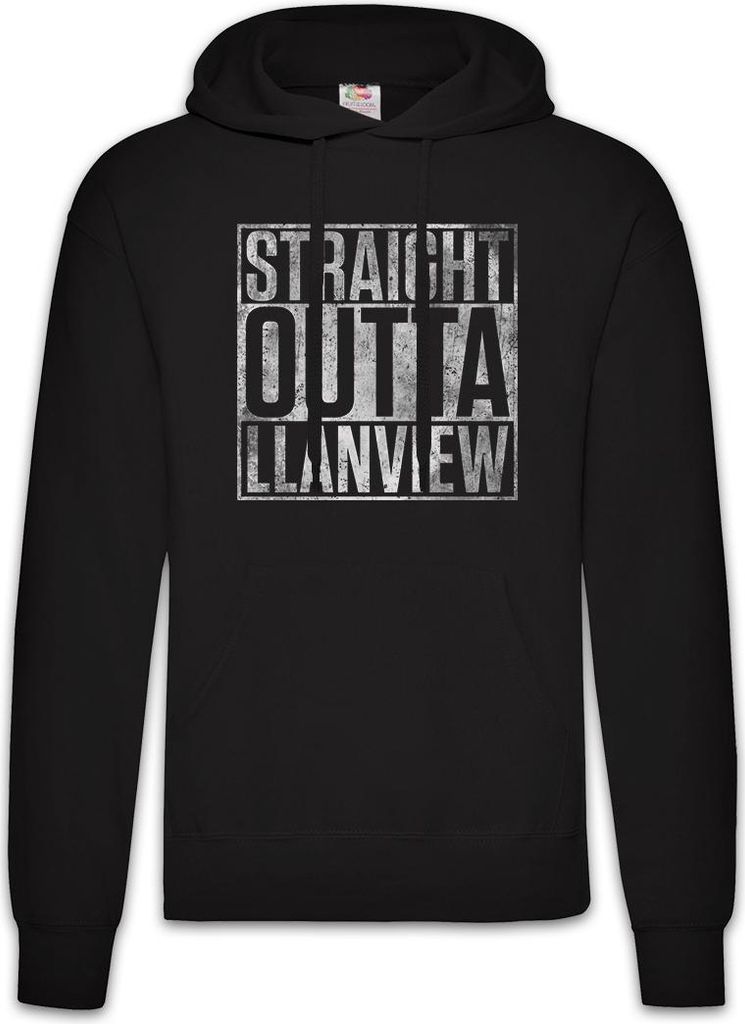 Urban Backwoods Straight Outta Llanview, Herren Hoodie, Farbe: Schwarz, Größe: 2XL