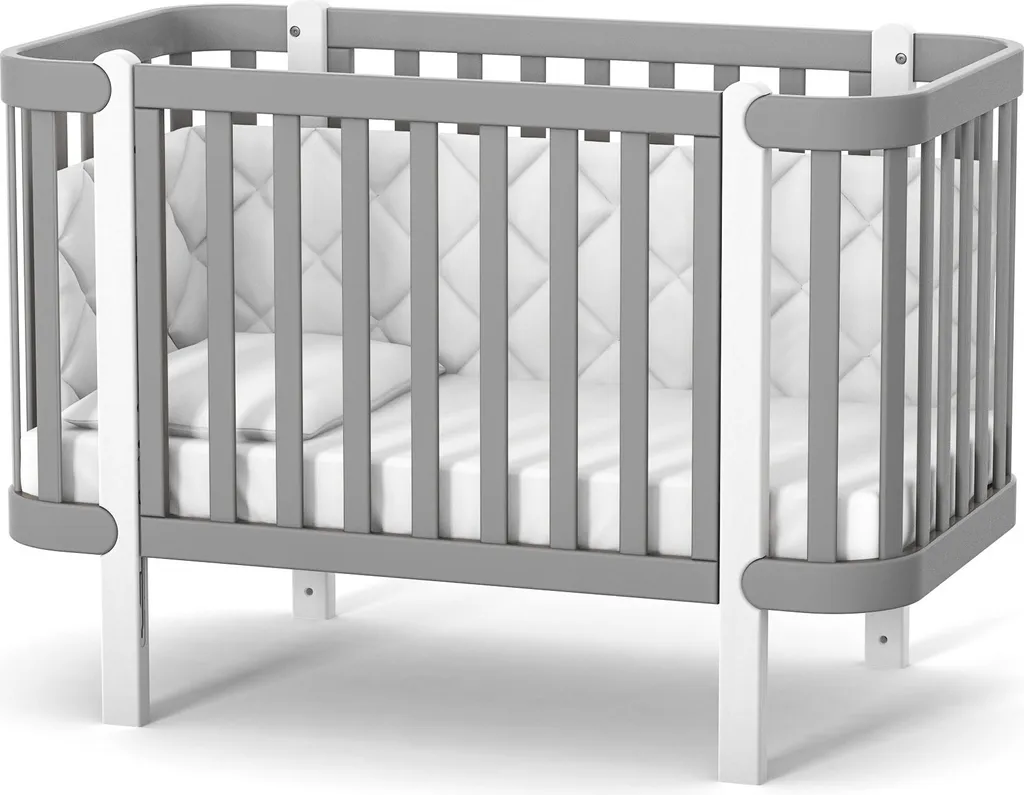 Petit lit de bébé Veres Monaco pour chambre d'enfant 120x60 cm Gris