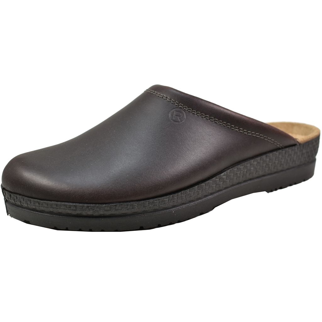 Rohde Herren Pantoletten Clogs Leder Neustadt-H 1515, Größe:45 EU, Farbe:Braun