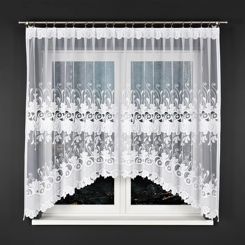 Rideau blanc KASJANA MyBestHome 320x160 cm pour fenêtres et tongs