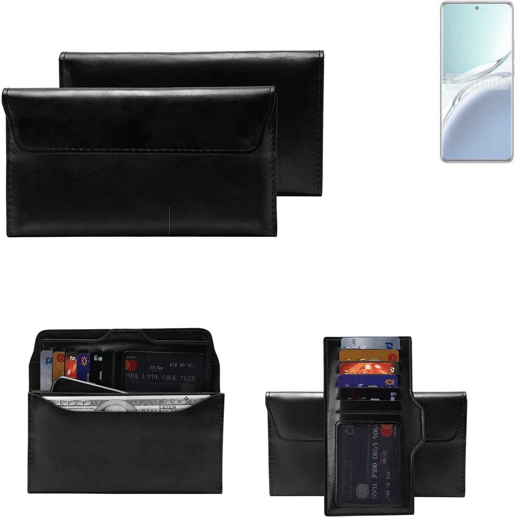 K-S-Trade Handy Hülle kompatibel mit Oppo F27 Pro+ Schutz Hülle Tasche Schutz Case Handytasche Kunstleder schwarz, 1x