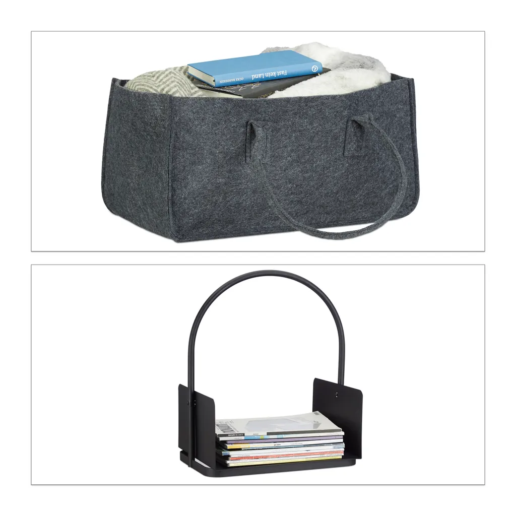 Set Camino Relaxdays 3 Pezzi | Accessori Acciaio Nero e Legno Offerta - 2