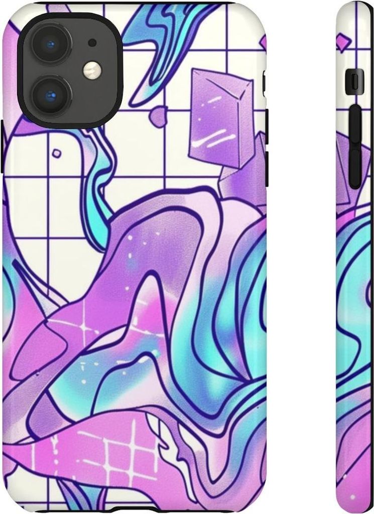 Abstraktes Kristall-Vaporwave-Muster – Hülle Kompatibel mit iPhone 11
