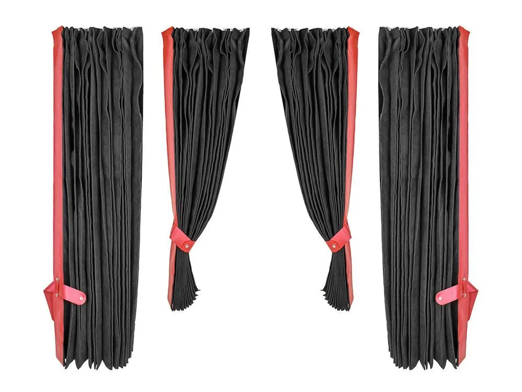 Tende DAF XG XG+ 4 Pezzi Rosso Nero per Parabrezza e Cabina Letto - 3