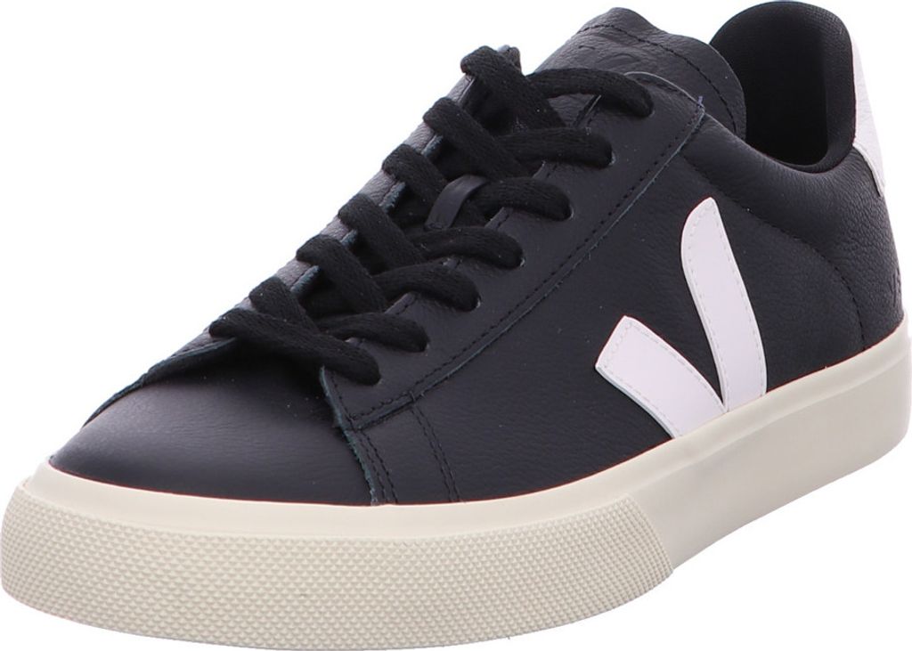 Veja Campo Herren Schnürung Chromefree Leder Turnschuhe Schwarz Weiß – 11 UK - 45 EU - 11,5 US / Schwarz-Weiss