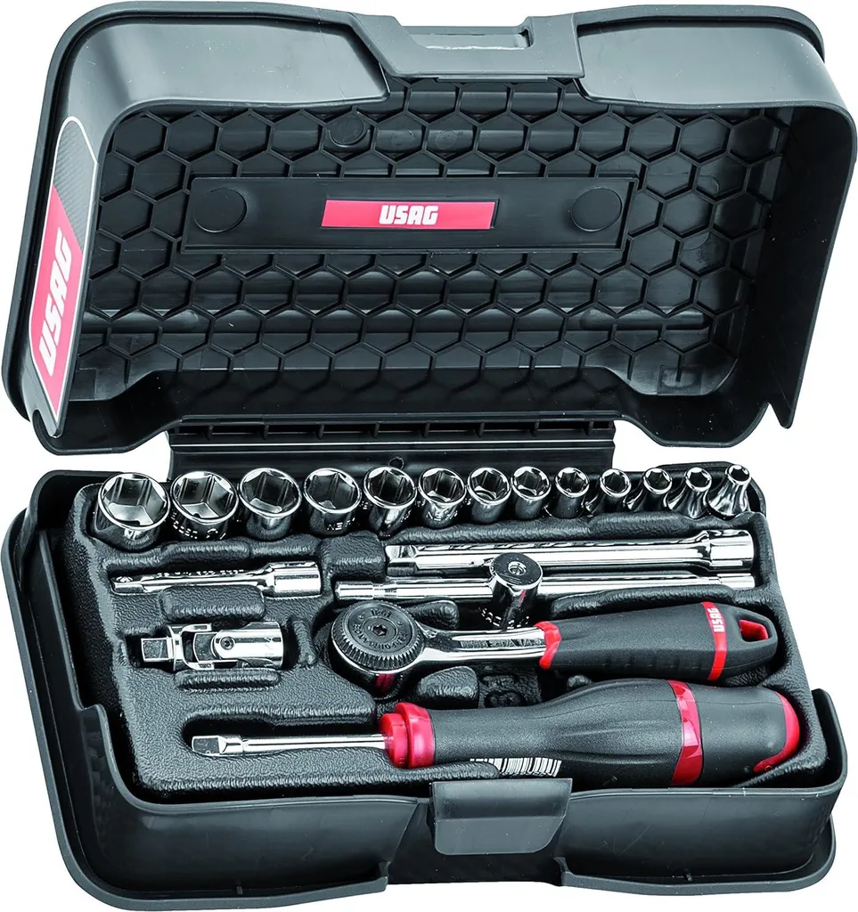 Coffret douilles 6 pans USAG 19 pièces : Robustesse ABS et précision