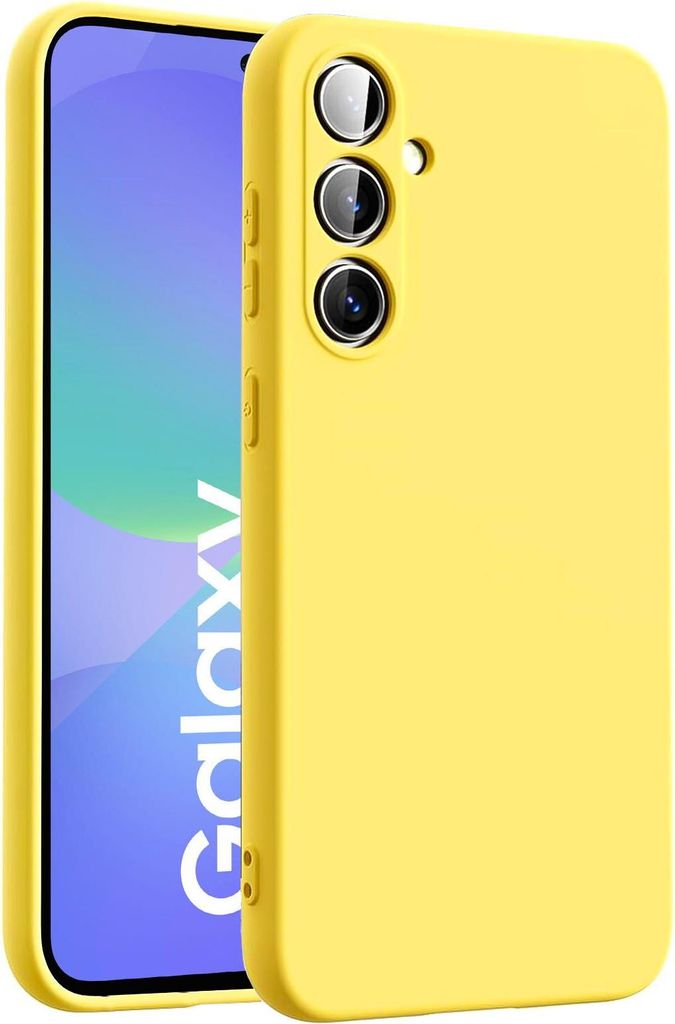 Hülle für Samsung Galaxy A36 5G Handy Schutz Cover Silikon Gel Case Handyhülle, gelb