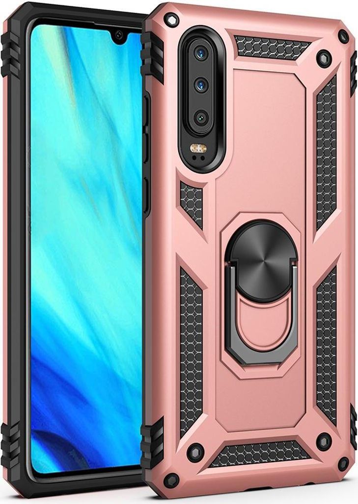 LaimTop Huawei P30 Pro Hülle, Hybrid Robuste Rüstung Drehbarer Ring Halter Ständer Dual Layer Hard PC + TPU Stoßfest Schutzhülle für Huawei P...