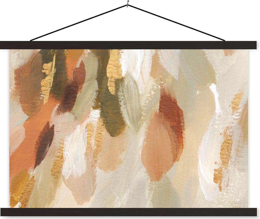 MuchoWow Textilposter Kunst - Farbe - Rot 150x100 cm mit schwarzem Rahmen - Schlafzimmer