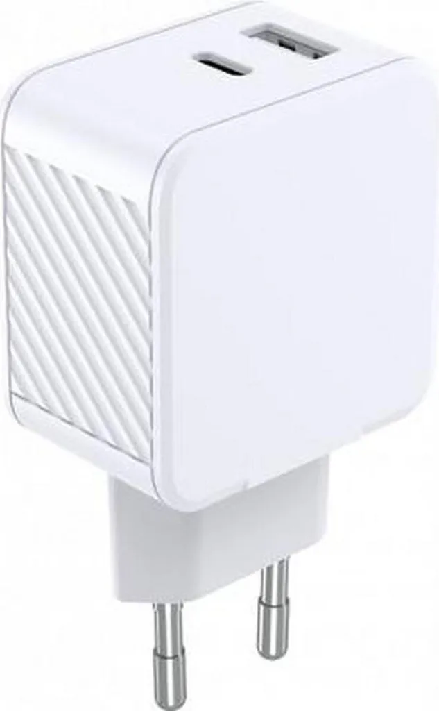 BigBen Connected, caricatore di rete doppio USB-A + USB-C 32W (12+20W) Power Delivery, bianco
