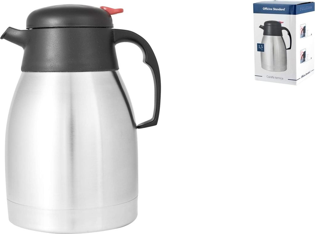 Officine Standard Vd600174 Thermoskanne aus Edelstahl, 1,5 Liter Fassungsvermögen