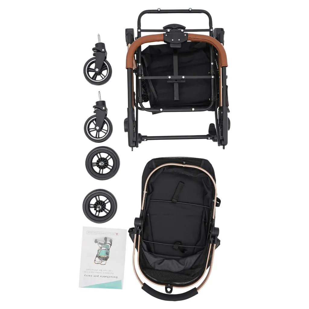 Poussette animaux 4 roues : solution pliable pour transport sans effort