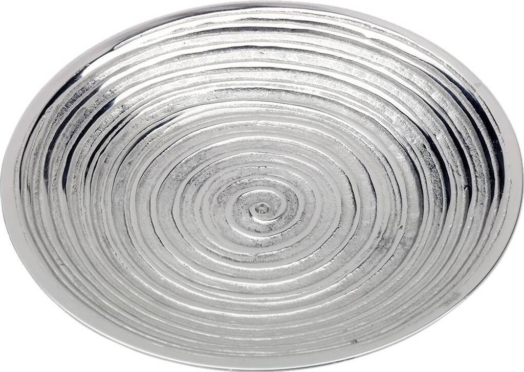 Rillen Kerzenteller Ø12cm Klassisch Messing Vernickelt Produktbild 