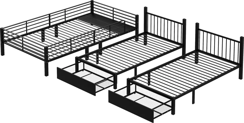 Lit triple gain de place pour chambre d'enfant et studio de vacances