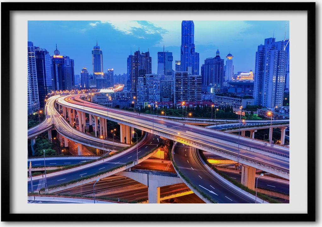 Bild - Bilder - Bilderrahmen - 70 cm x 50 cm - MDF-Rahmen, Wandkunst Viadukt