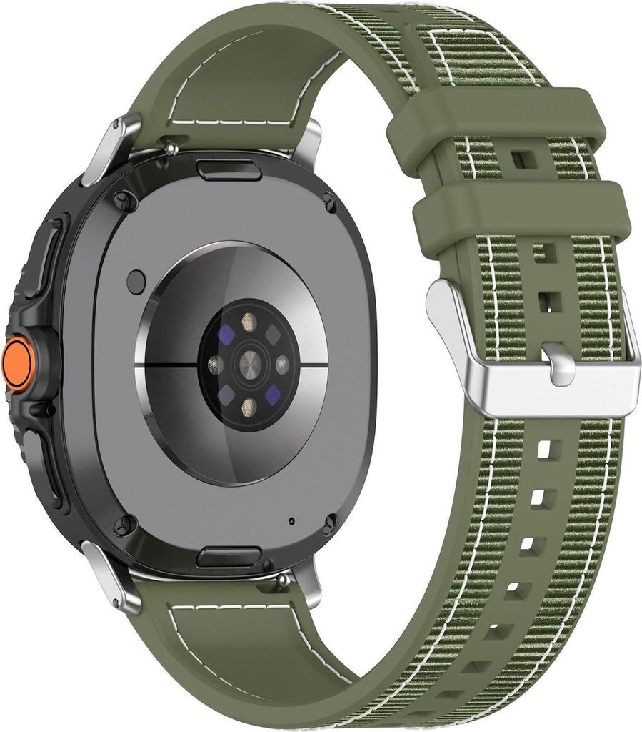 Für Samsung Galaxy Watch 8 / 8 Classic xDfind Hybrid Nylon Geflochtenes Silikon Armband Grün