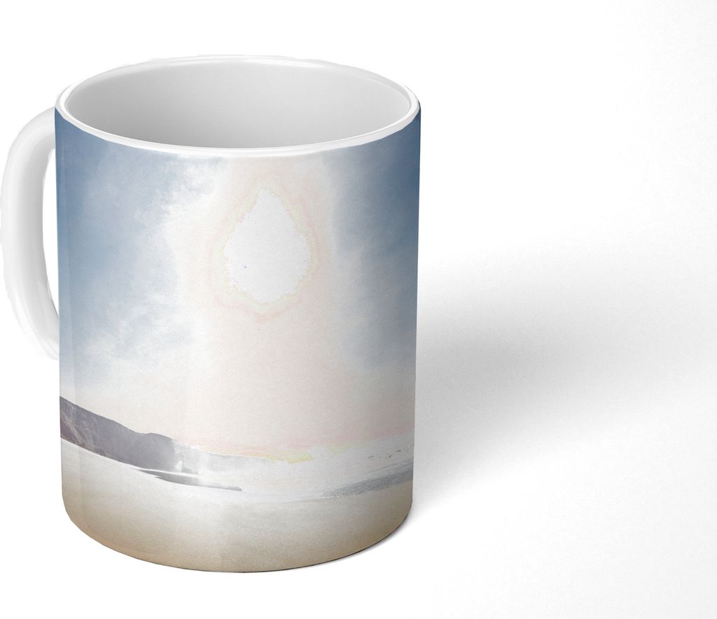 MuchoWow Tasse Kaffeetasse Kaffeebecher 350 ml Strand - Steine - Sonne Teetasse - Fototasse - Becher - Keramikbecher - Teebecher - Kaffeetasse - ...