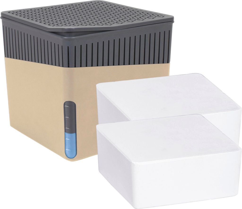 WENKO Raumentfeuchter Mod. Cube Beige 2 x 500 g, für Räume Produktbild 