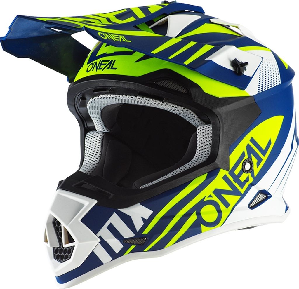 Oneal 2Series Spyde 2.0 Motocross Helm (Blue/Yellow,M)