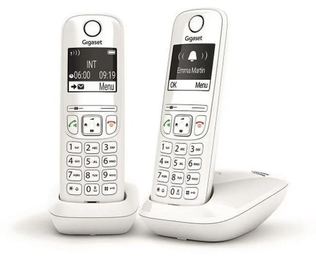 Gigaset AS690 DUO Téléphone Sans Fil DECT Blanc - Pack de 2 Combinés
