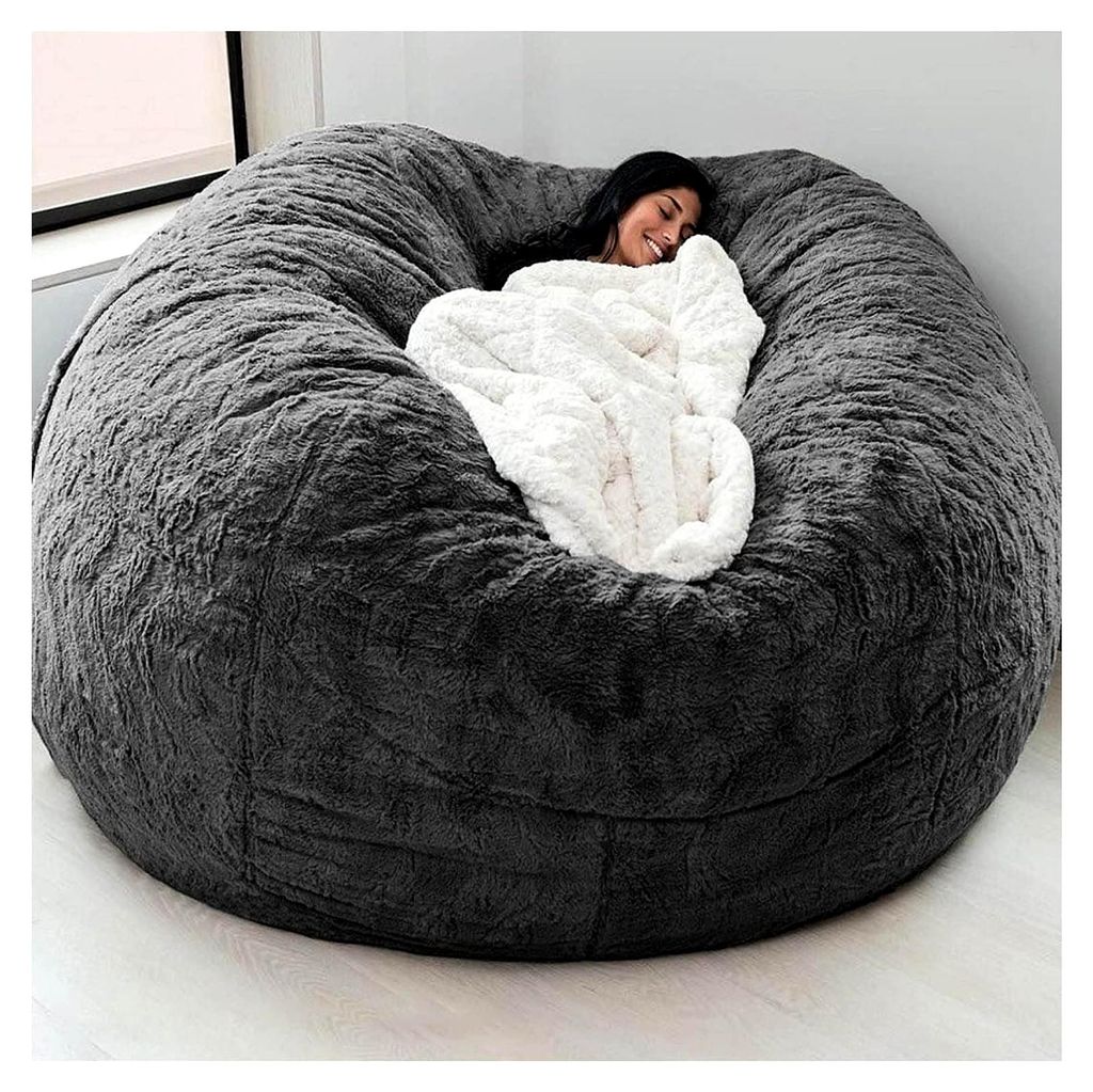 Robuster, bequemer Sitzsack, 150/180/210 cm (5/6/7 Fuß), großer Sitzsack, waschbarer, flauschiger Bezug, bequemer Sofabezug ohne Füllung