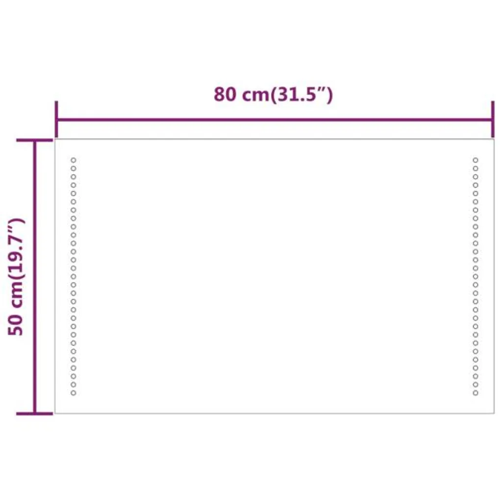Specchio LED vidaXL 50x80 cm IP65 | Specchio Bagno USB Alta Qualità - 12