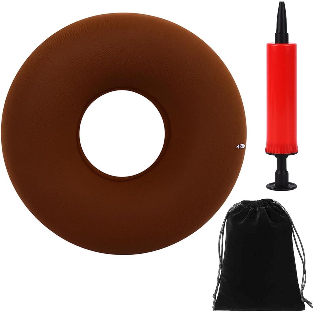 Postoperatives Sitzkissen bei Hämorrhoiden, Ringkissen zur Linderung von Steißbeinschmerzen, Donut-Kissen mit Luftpumpe und Aufbewahrungstasche, ...