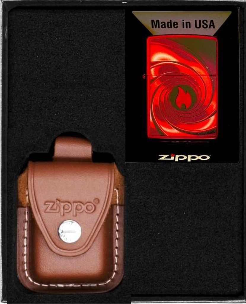 ZIPPO Feuerzeug Set CANDY APPLE RED SWIR Geschenk Nr. 4