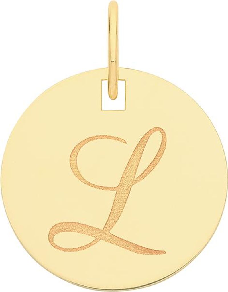 Wunderschöner 9 Karat (375) Gold Buchstaben / Initiale Damen - Anhänger - 17mm*15mm; TRS35323LTL