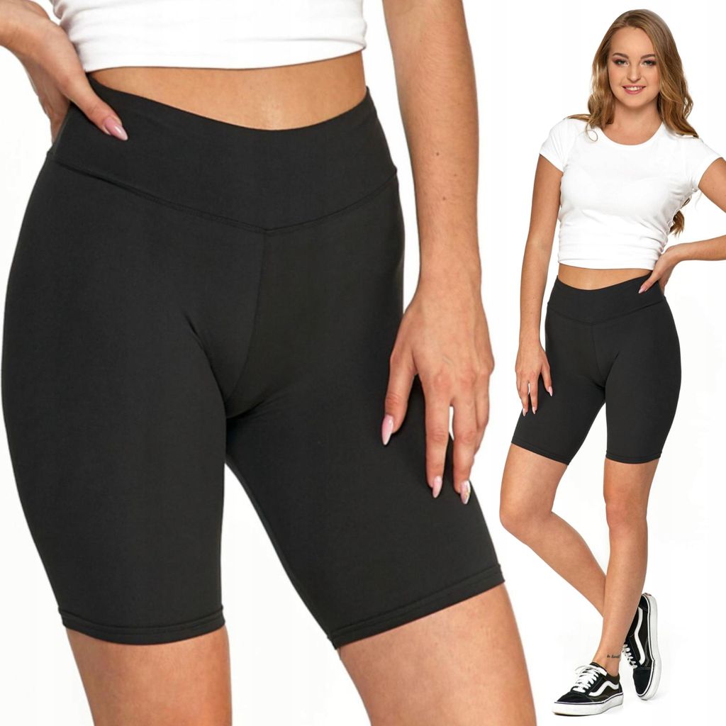 Krótkie legginsy biker z wysokim stanem Wygodne Klasyczne Zdjęcie produktu 