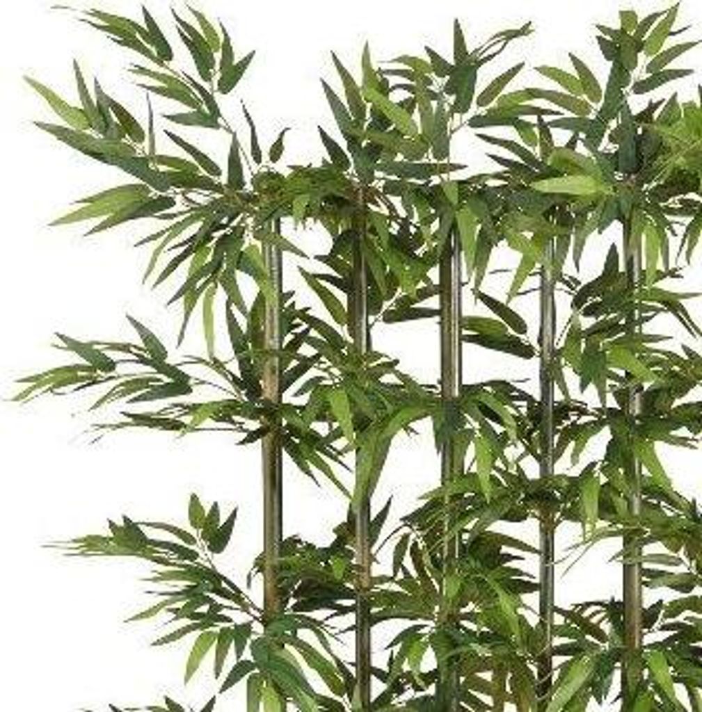 artplants.de Kunstpflanze Japanischer Pfeilbambus Raumteiler Kawai im Holzkasten, Naturstämme, 115x50x195cm - Künstlicher Bambus