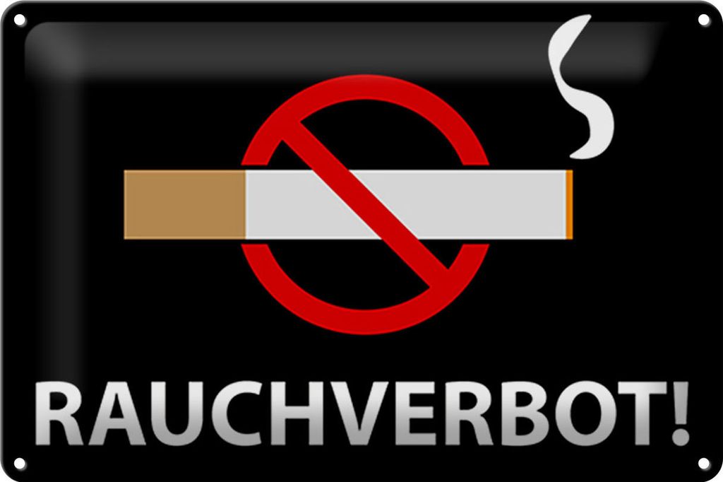 Blechschild Hinweis 30x20cm Rauchverbot schwarz Schild