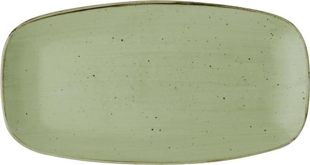 Churchill Stonecast Salbeigrün Chefs' Länglicher Teller 355mm (6 Stück)