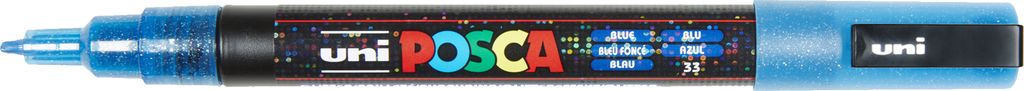 PBS DEUTSCHLAND Marker UNI POSCA PC-3M Glitter dunkelbl. D.BLAU GLITTER
