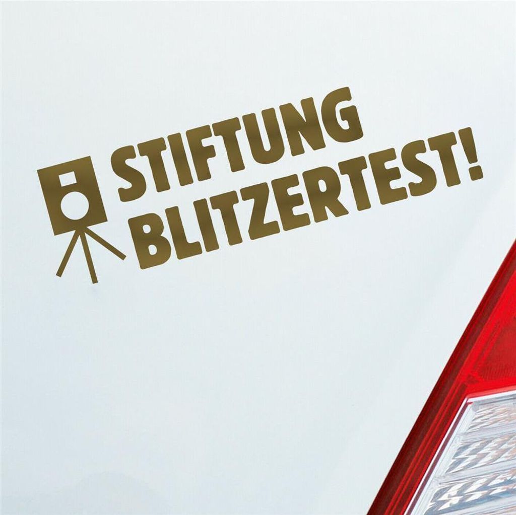 Auto Aufkleber Stiftung test Tester 19x5 cm Gold Sticker Heckscheibenaufkleber