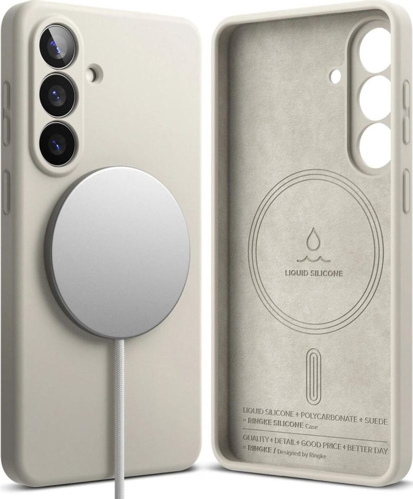 Handyhülle für Galaxy S26, Ringke Silicone Magnetic mit MagSafe, Beige