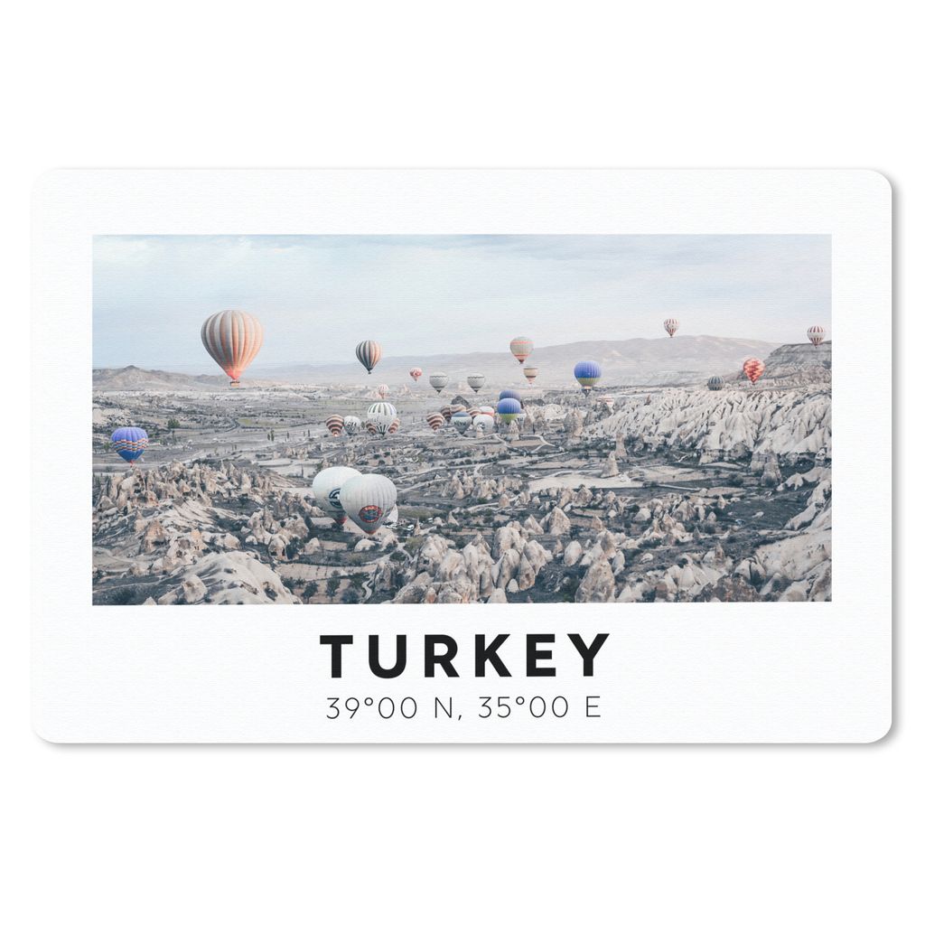 MuchoWow Mauspad Mousepad Türkei - Kappadokien - Heißluftballon 27x18 cm - Mousepads - Maus Mat - Pad - Mausunterlage - Büroartikel - Desk Matten