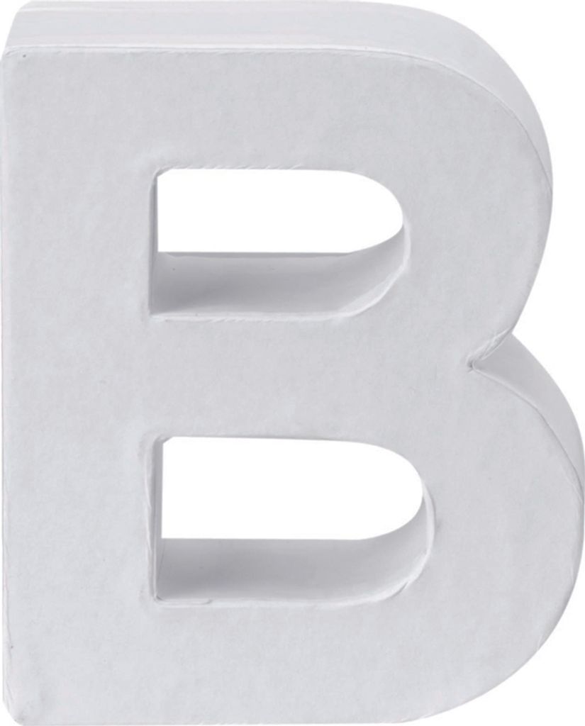 Buchstabe B Pappe weiß 3,5x10 cm Produktbild 