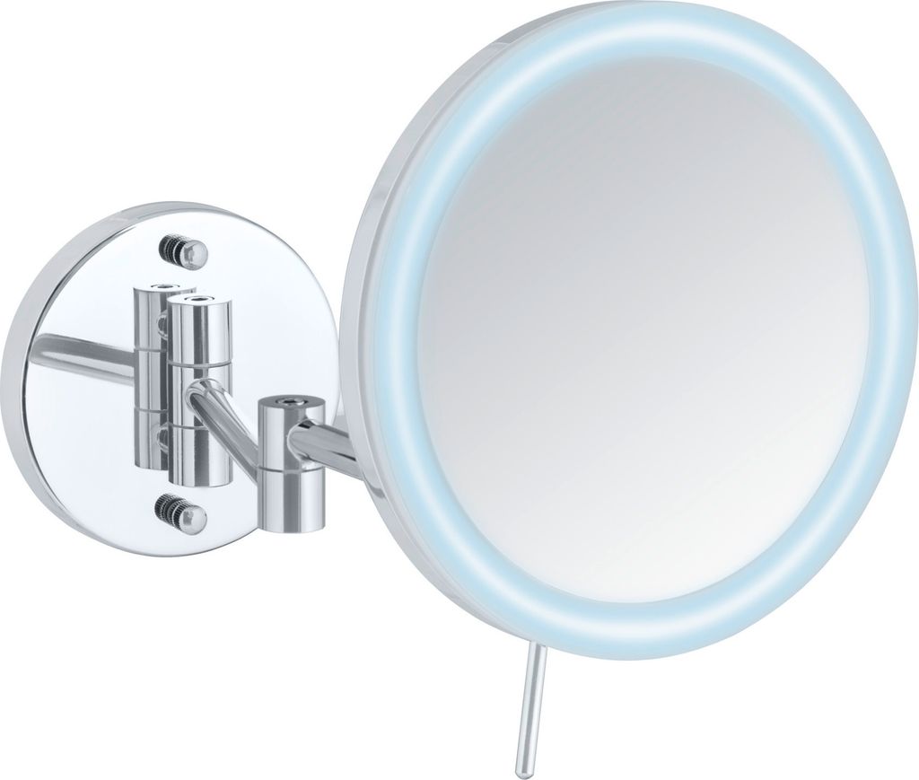 WENKO Wand Spiegel LED Beleuchtung Bad WC AURA Kosmetik ohne bohren Make UP