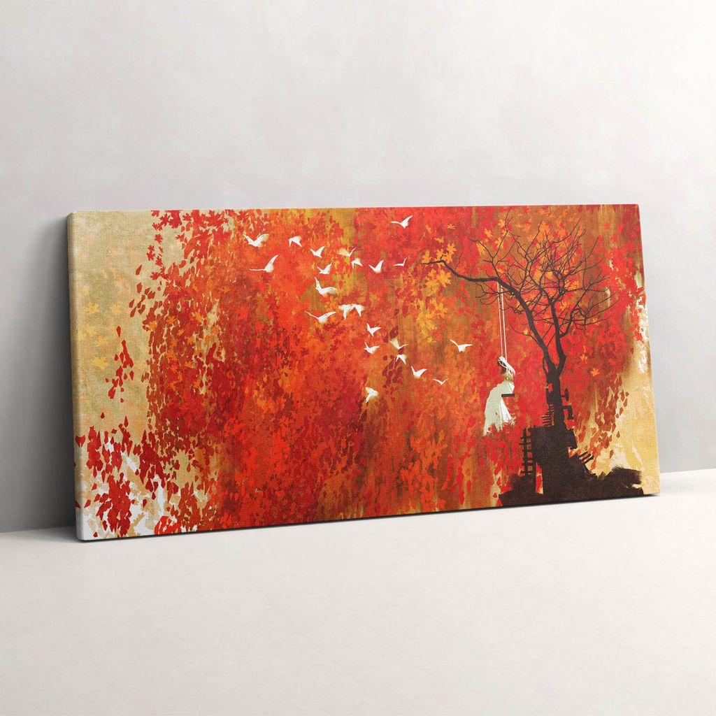 Unschuldige Braut im Herbst – Leinwandbild Wandbild – 100x50 cm – Leinwandbilder – Wandbilder – Schlafzimmer – Flur