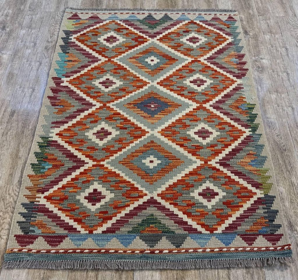 Teppich KELIM ORIGINAL | Farbe: Multi; Größe: 89x127 cm | strapazierfähig und leicht zu reinigen | Wohnzimmer | Schlafzimmer