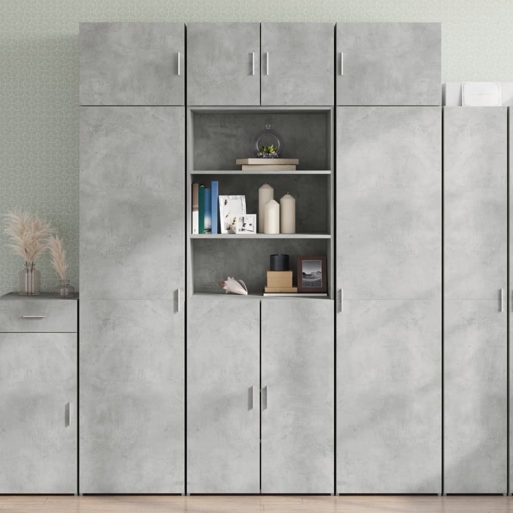 (Angebot 2026)Hochschrank/Sideboard - Kommode, Anrichte, Modern minimalistisches - Betongrau 70x42,5x225 cm Holzwerkstoff GermanyMöbel 55002 - Kom...