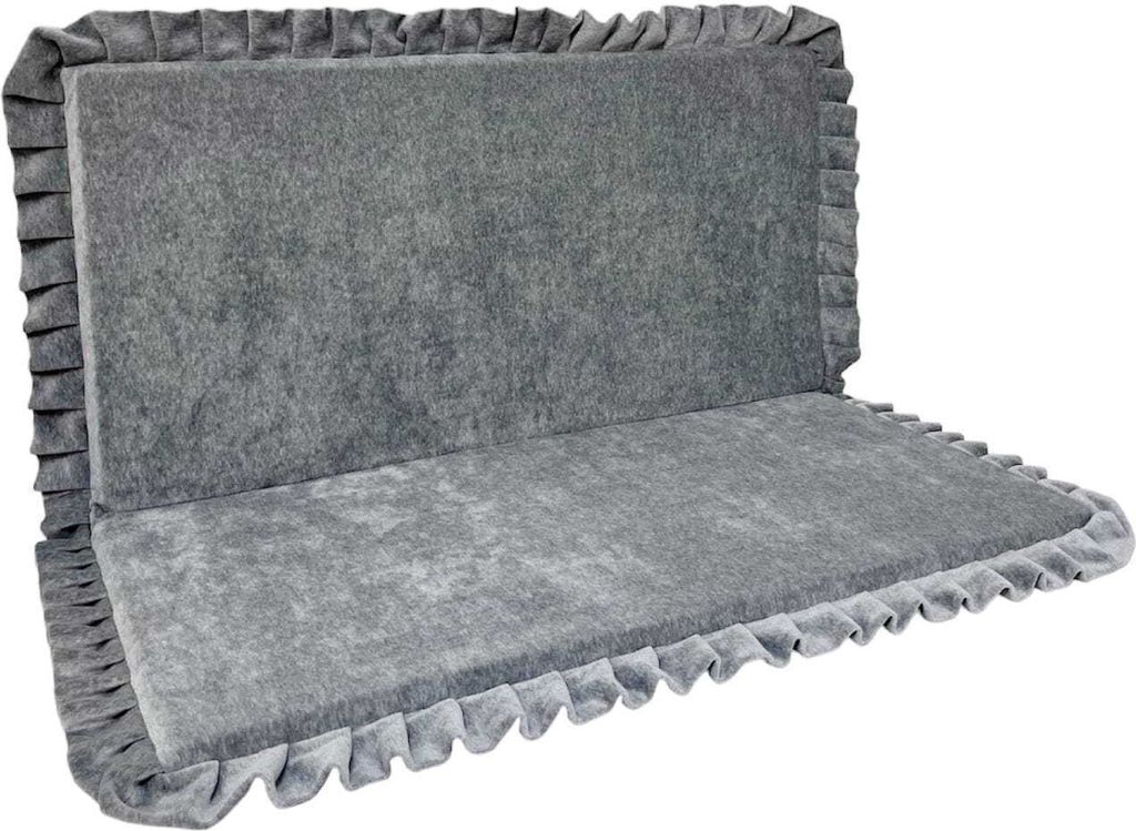 Monio for Kids - Grau Quadratische XXL Spielmatte aus Weicher Samt Kinder abnehmbarem Bezug Babyspielmatte Kuschelmatte Waschbar Kinderzimmer
