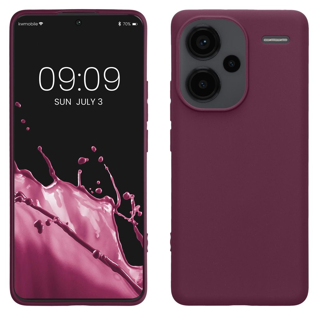kwmobile Handyhülle für Xiaomi Redmi Note 13 Pro+ 5G / Redmi Note 13 Pro Plus 5G Hülle - TPU Case - Kabelloses Laden - Schutzhülle Cover in Bor...