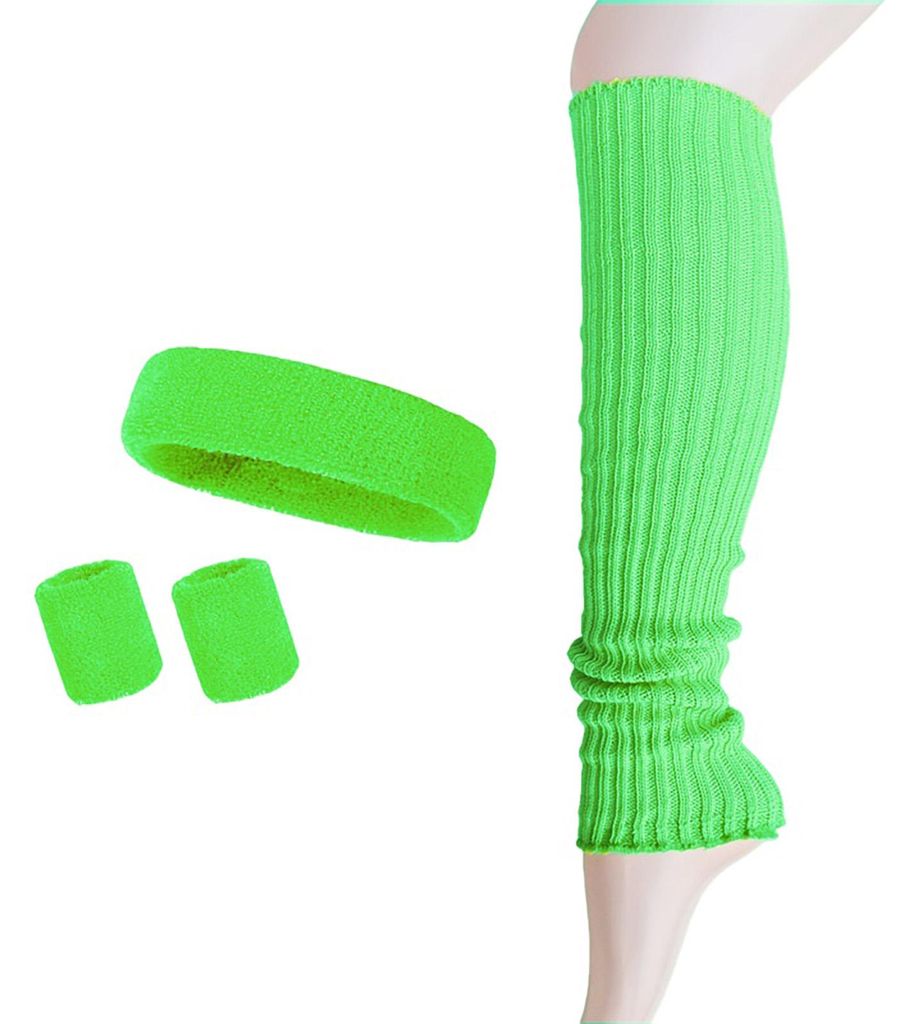 4-teiliges Set Damen-Stirnband, Armband, Beinstulpen, schweißabsorbierend, Yoga, Pilates, Fitnessstudio, gestrickte Wadenkompressionsärmel, Train...
